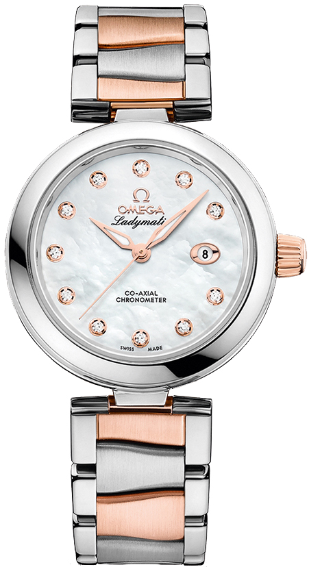 Omega De Ville Self winding Automatic Pearl White Ladies Watch 42520342055004 