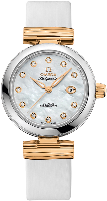Omega De Ville Self winding Automatic Pearl White Ladies Watch 42522342055003 