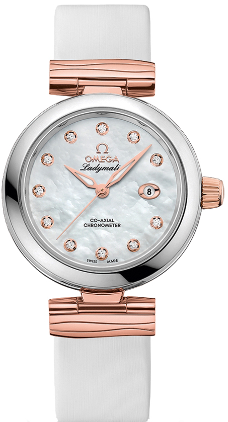Omega De Ville Self winding Automatic Pearl White Ladies Watch 42522342055004 