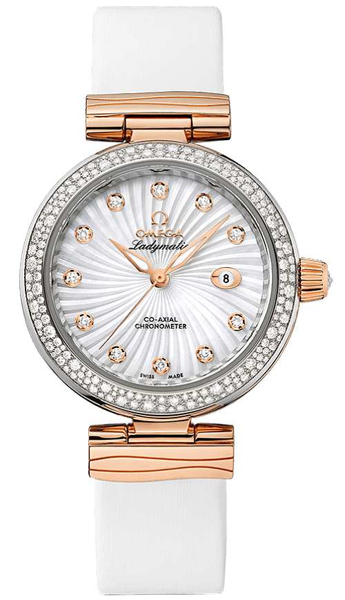 Omega De Ville Pearl White Ladies Watch 42527342055001 