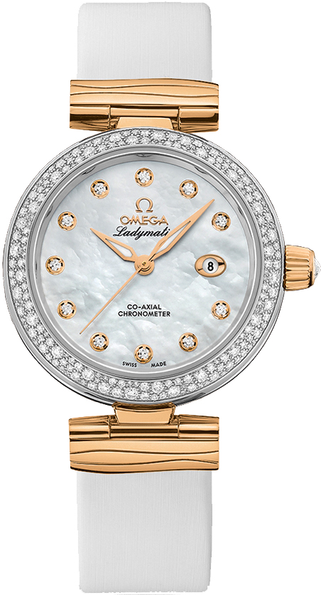 Omega De Ville Self winding Automatic Pearl White Ladies Watch 42527342055003 