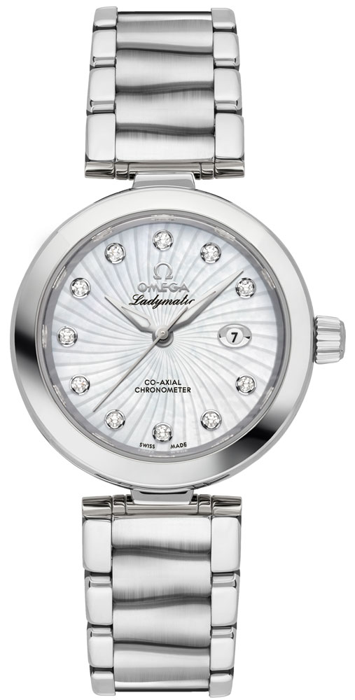 Omega De Ville Self winding Automatic Pearl White Ladies Watch 42530342055001 