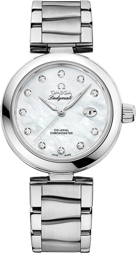 Omega De Ville Self winding Automatic Pearl White Ladies Watch 42530342055002 