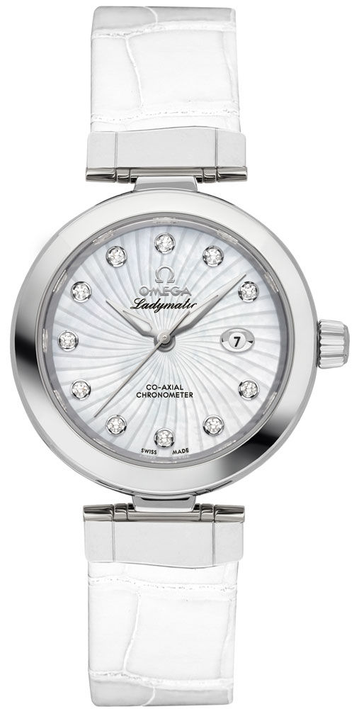 Omega De Ville Self winding Automatic Pearl White Ladies Watch 42533342055001 