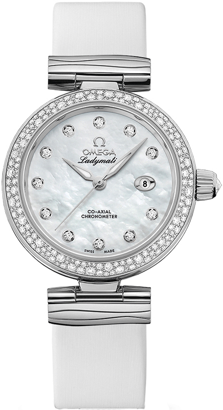 Omega De Ville Self winding Automatic Pearl White Ladies Watch 42537342055002 