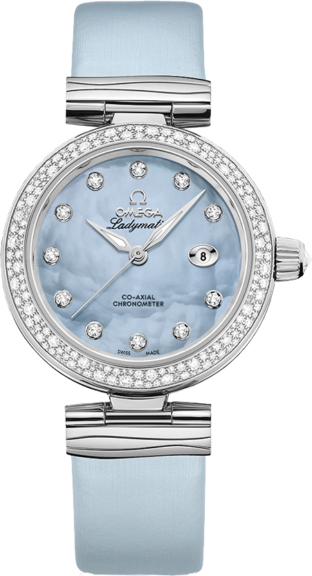 Omega De Ville Self winding Automatic Blue Ladies Watch 42537342057003 