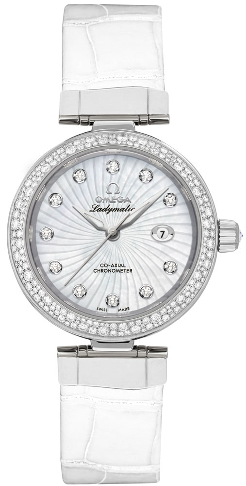 Omega De Ville Self winding Automatic Pearl White Ladies Watch 42538342055001 