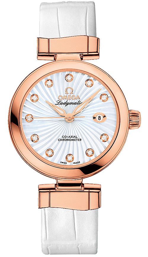 Omega De Ville Pearl White Ladies Watch 42563342055001 