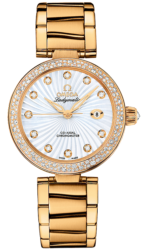 Omega De Ville Pearl White Ladies Watch 42565342055002 