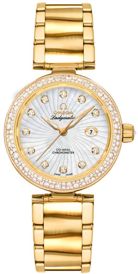 Omega De Ville Self winding Automatic Pearl White Ladies Watch 42565342055004 