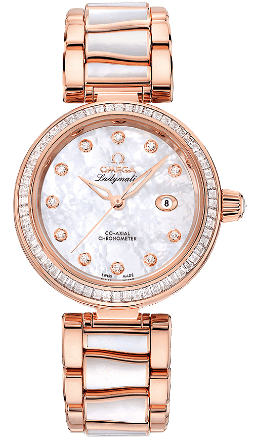Omega De Ville Pearl White Ladies Watch 42565342055007 
