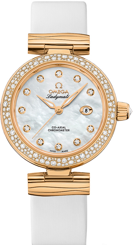 Omega De Ville Self winding Automatic Pearl White Ladies Watch 42567342055007 