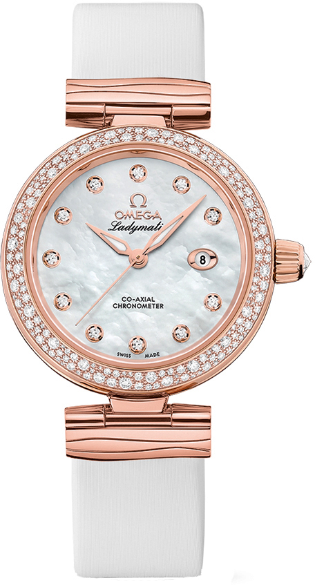 Omega De Ville Self winding Automatic Pearl White Ladies Watch 42567342055008 