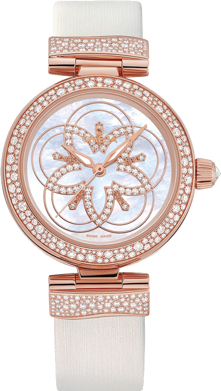 Omega De Ville Self winding Automatic Pearl White Ladies Watch 42567342055009 