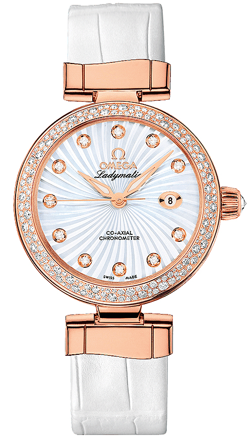 Omega De Ville Pearl White Ladies Watch 42568342055001 