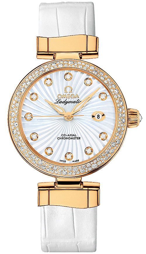 Omega De Ville Pearl White Ladies Watch 42568342055002 
