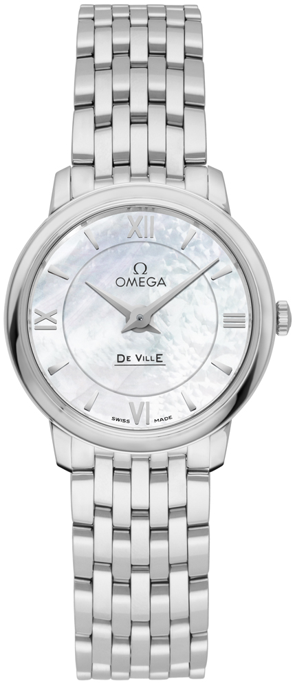 Omega De Ville Battery Operated Quartz White Ladies Watch 42410276005001 