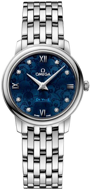 Omega De Ville Battery Operated Quartz Blue Ladies Watch 42410276053003 