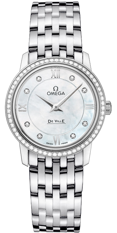 Omega De Ville White Ladies Watch 42415276055001 