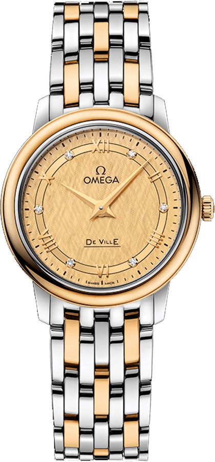 Omega De Ville Battery Operated Quartz Champagne Ladies Watch 42420276058004 