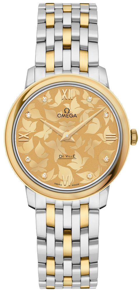 Omega De Ville Battery Operated Quartz Champagne Ladies Watch 42420336058001 