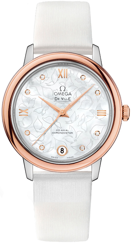 Omega De Ville Pearl White Ladies Watch 42422332055001 