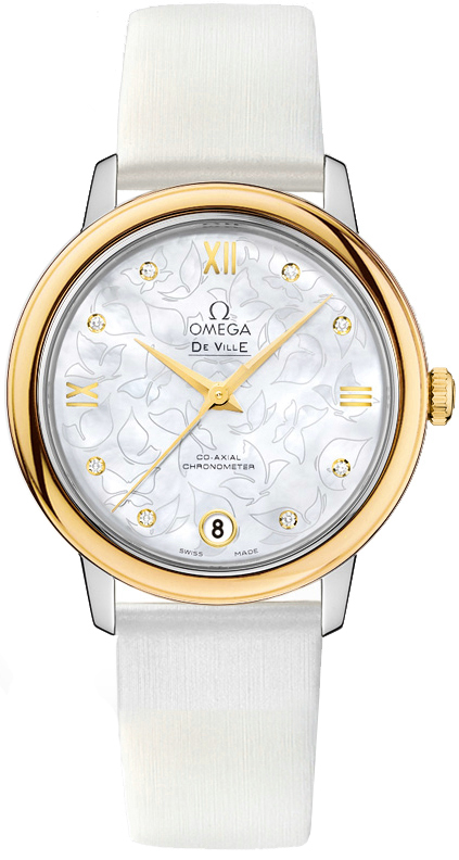 Omega De Ville Pearl White Ladies Watch 42422332055002 