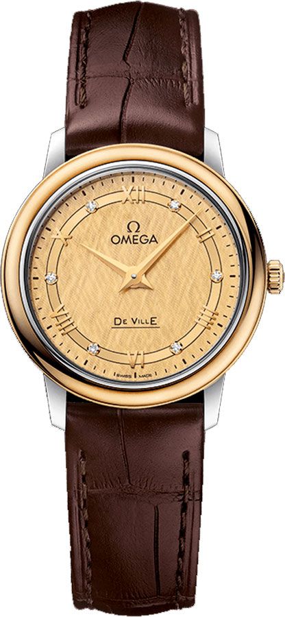 Omega De Ville Battery Operated Quartz Yellow Ladies Watch 42423276058001 