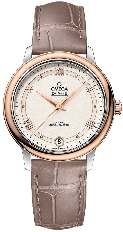 Omega De Ville Self winding Automatic Chronometer Beige Ladies Watch 42423332009001 