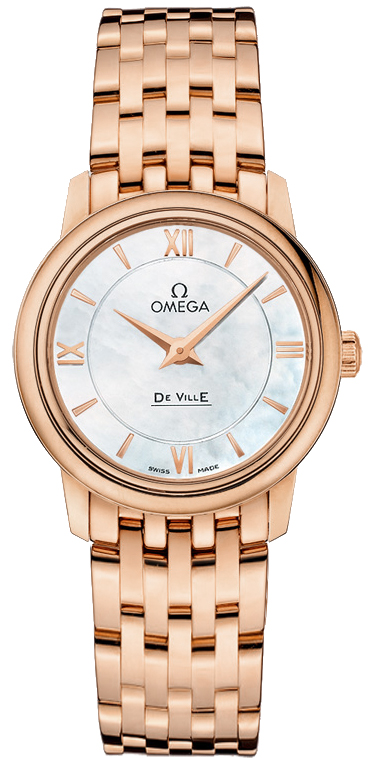 Omega De Ville Battery Operated Quartz White Ladies Watch 42450276005002 