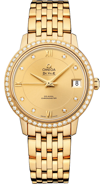 Omega De Ville Champagne Ladies Watch 42455332058001 