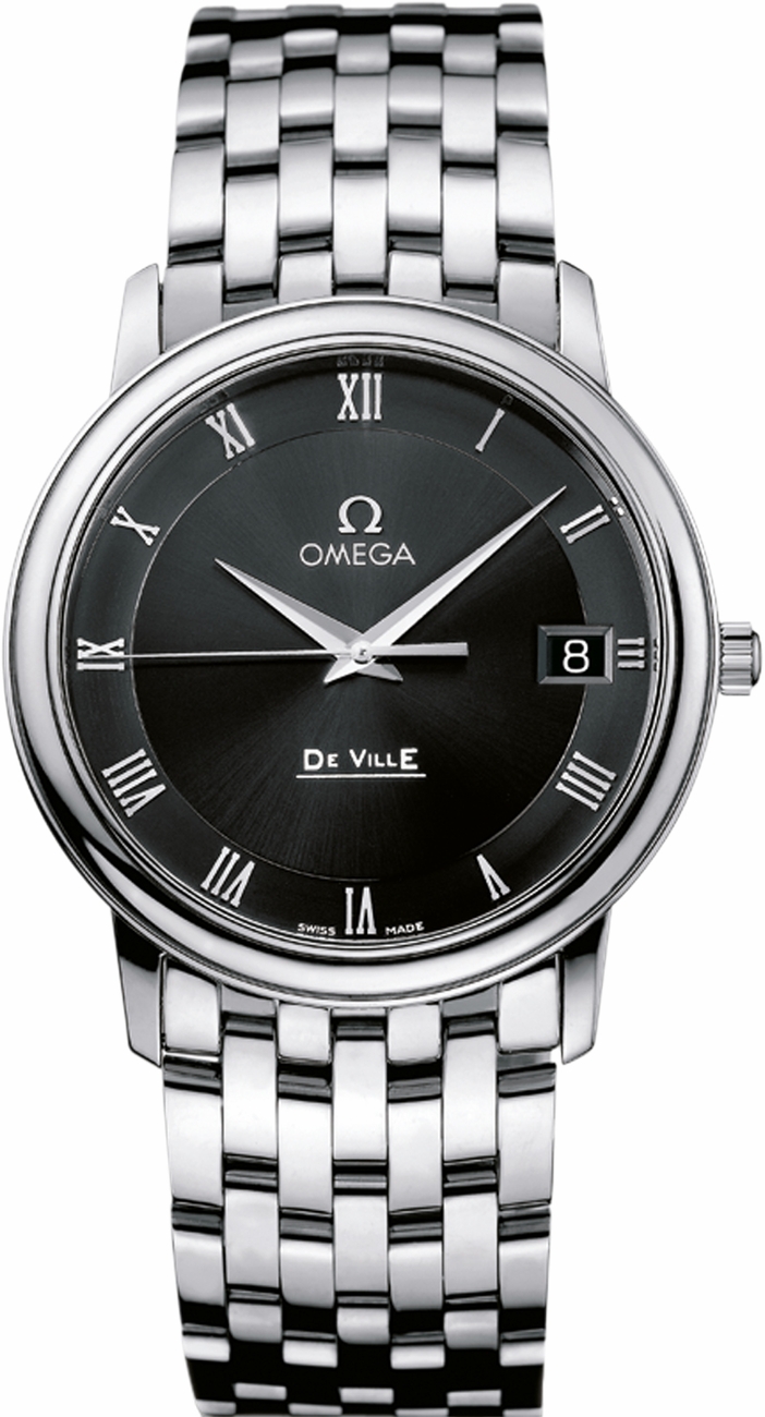 Omega De Ville Battery Operated Quartz Black Ladies Watch 45105200 