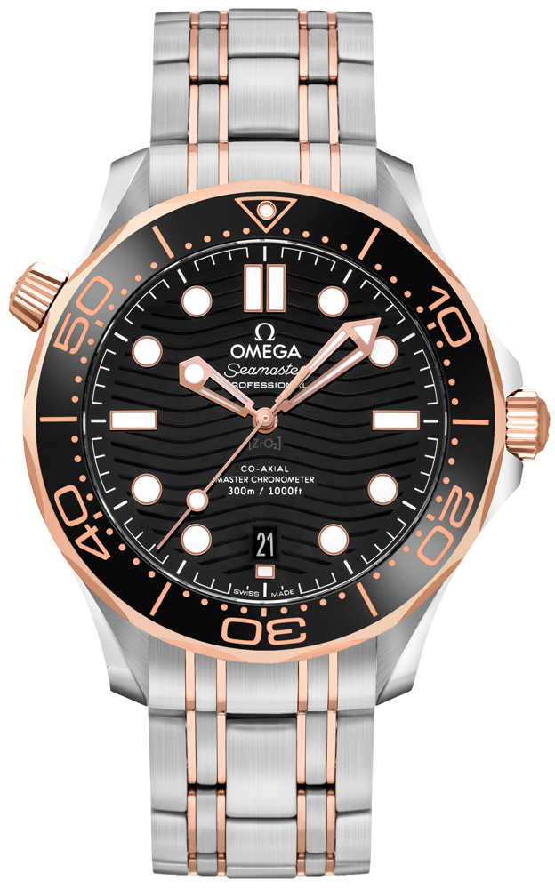 Omega Seamaster Self winding Automatic Chronometer Black Mens Watch 21020422001001 