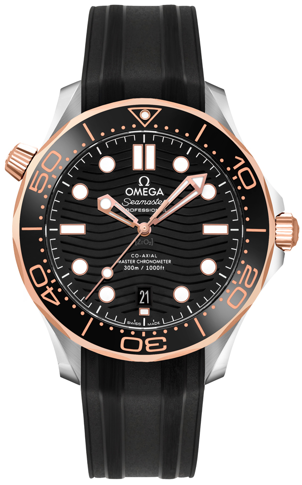 Omega Seamaster Self winding Automatic Chronometer Black Mens Watch 21022422001002 