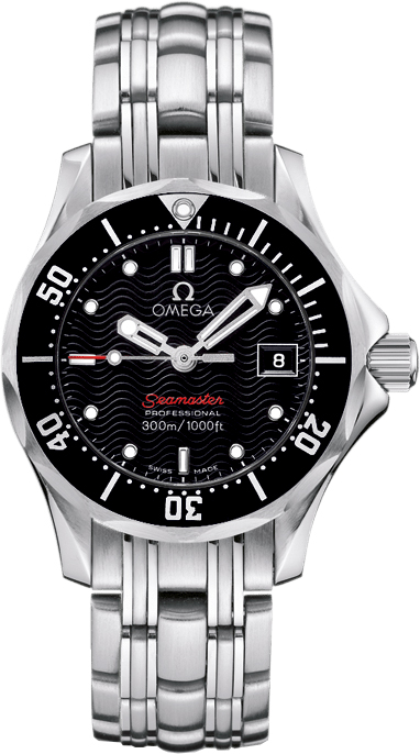 Omega Seamaster Battery Operated Quartz Black Ladies Watch 21230286101001 