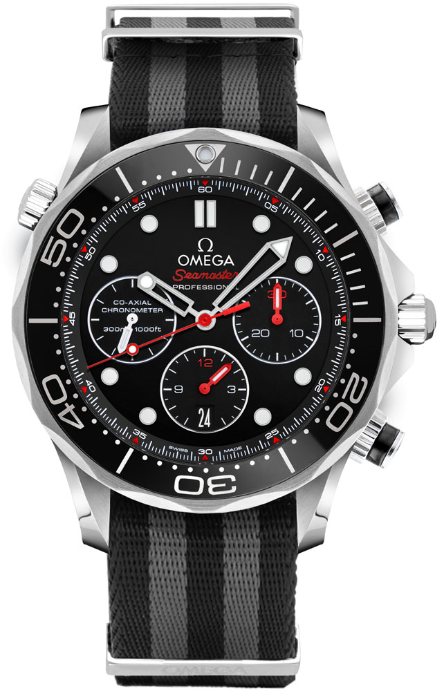 Omega Seamaster Self winding Automatic Black Mens Watch 21230445001001-NATO 