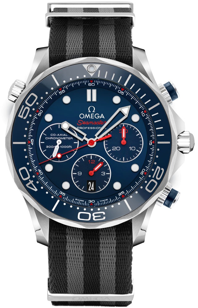 Omega Seamaster Self winding Automatic Blue Mens Watch 21230445003001-NATO 