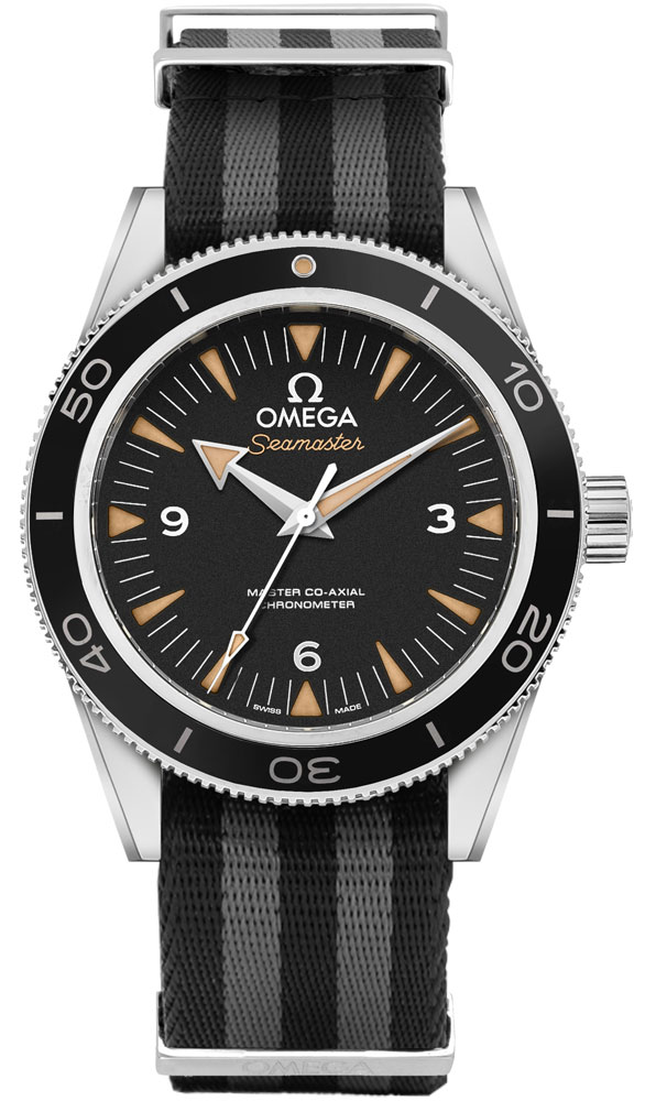 Omega Seamaster Self winding Automatic Black Mens Watch 23330412101001-NATO 
