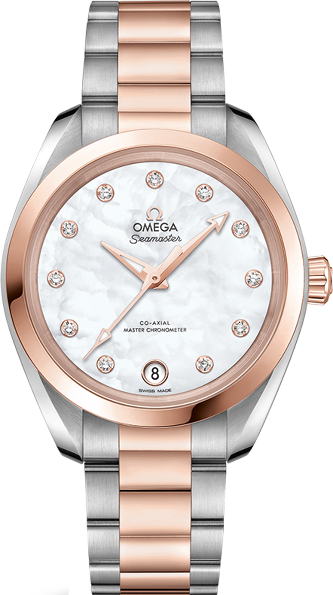 Omega Seamaster Aqua Terra Self winding Automatic Chronometer Pearl White Ladies Watch 22020342055001 
