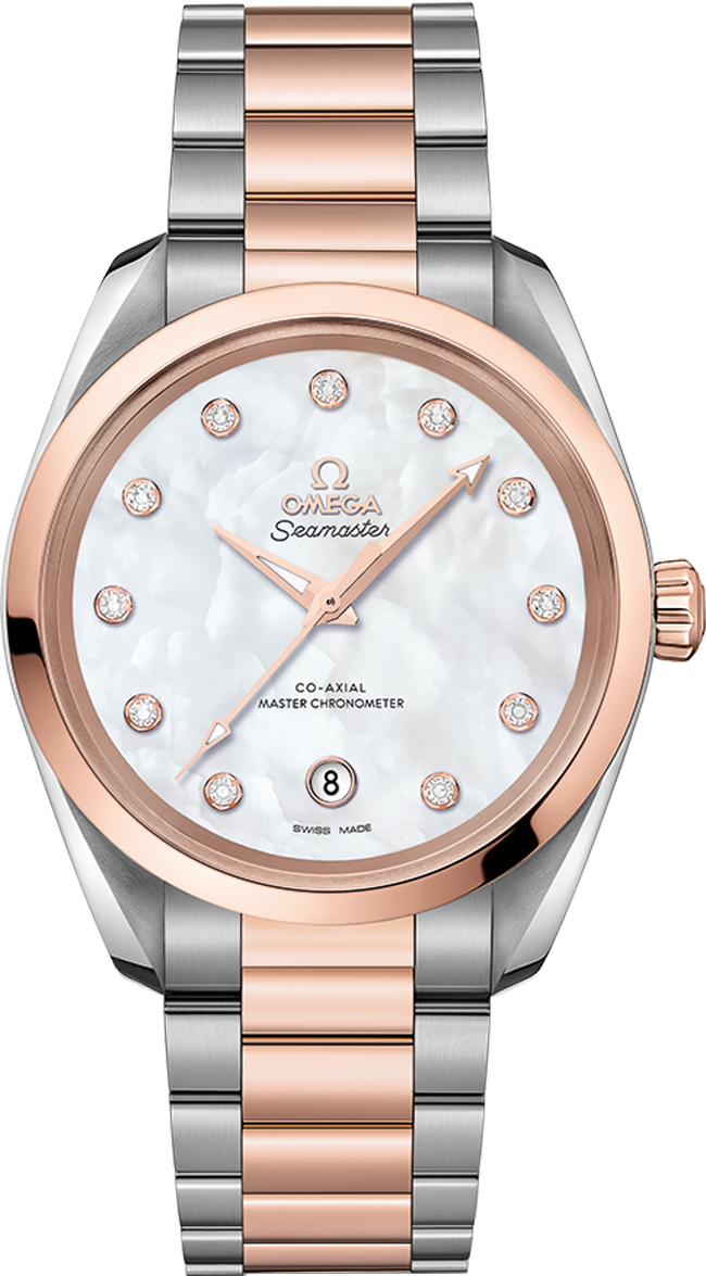 Omega Seamaster Aqua Terra Self winding Automatic Chronometer Pearl White Ladies Watch 22020382055001 