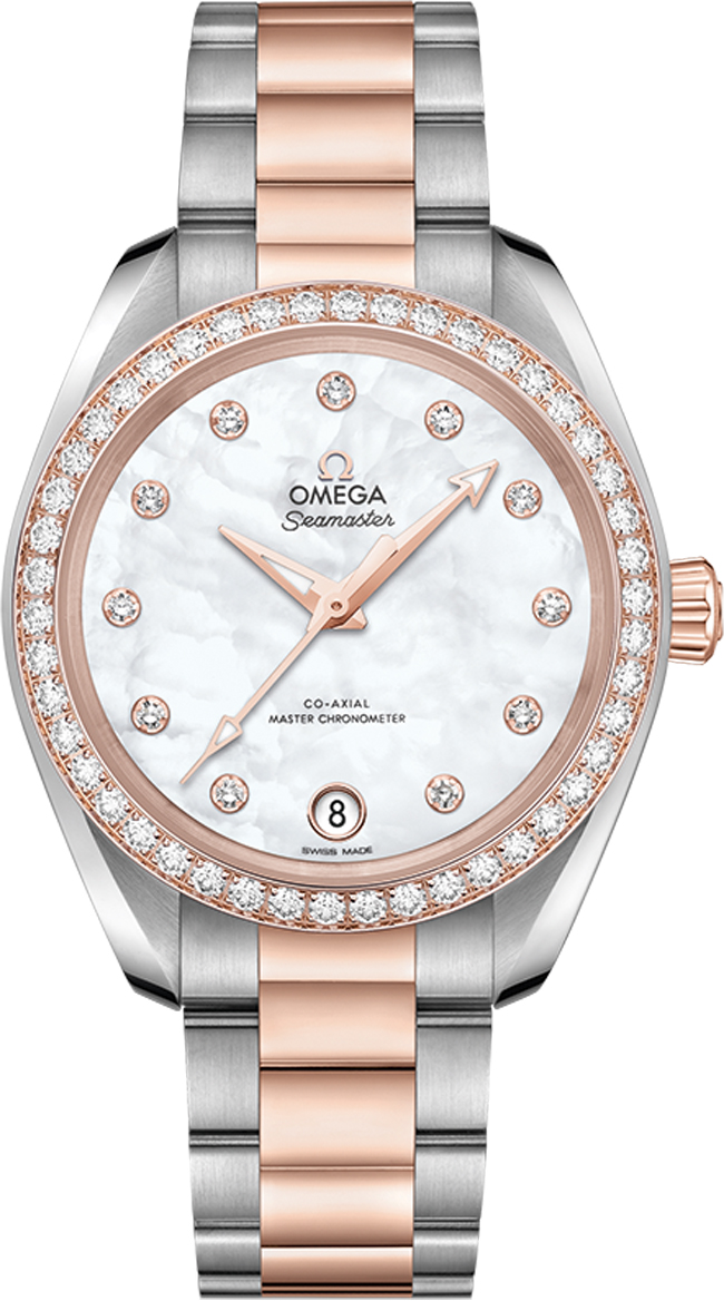 Omega Seamaster Aqua Terra Self winding Automatic Chronometer Pearl White Watch 22025342055001 
