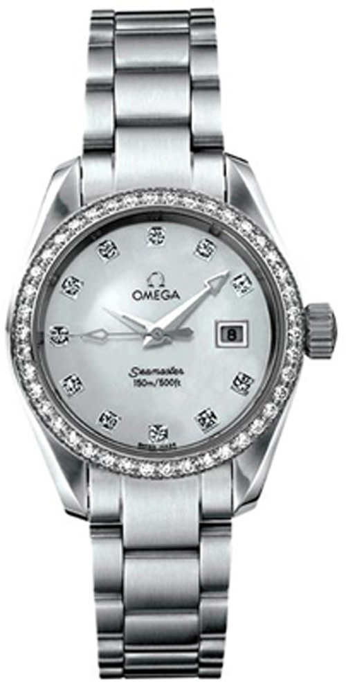 Omega Seamaster Aqua Terra Battery Operated Quartz White Ladies Watch 25797500 