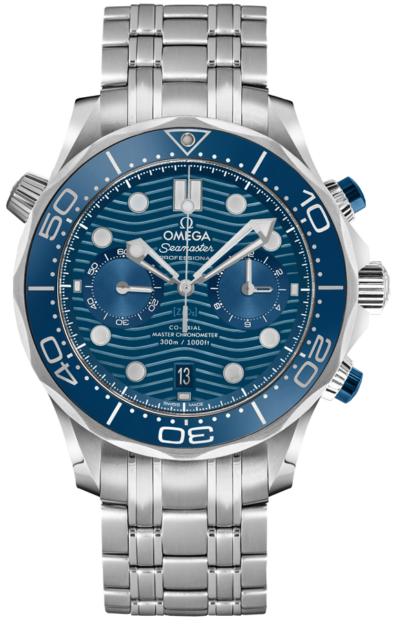 Omega Seamaster Self winding Automatic Chronometer Blue Mens Watch 21030445103001 