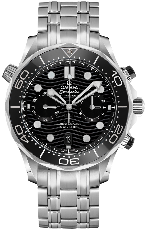 Omega Seamaster Self winding Automatic Chronometer Black Mens Watch 21030445101001 