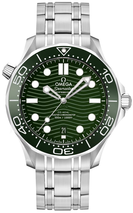 Omega Seamaster Self winding Automatic Chronometer Green Mens Watch 21030422010001 