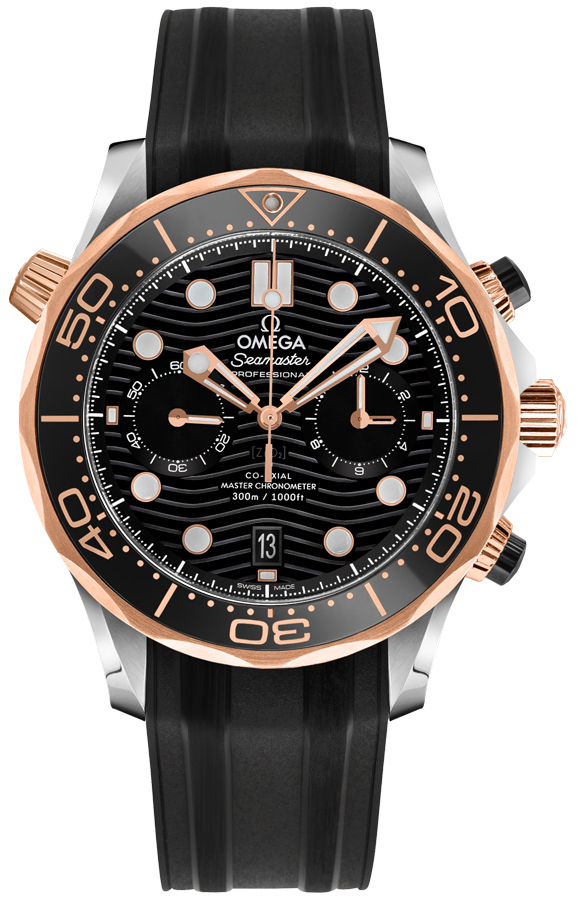 Omega Seamaster Self winding Automatic Chronometer Black Mens Watch 21022445101001 