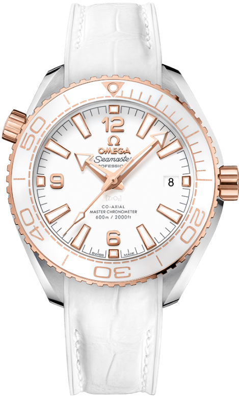 Omega Seamaster Planet Ocean 600M Self winding Automatic Chronometer White Ladies Watch 21523402004001 