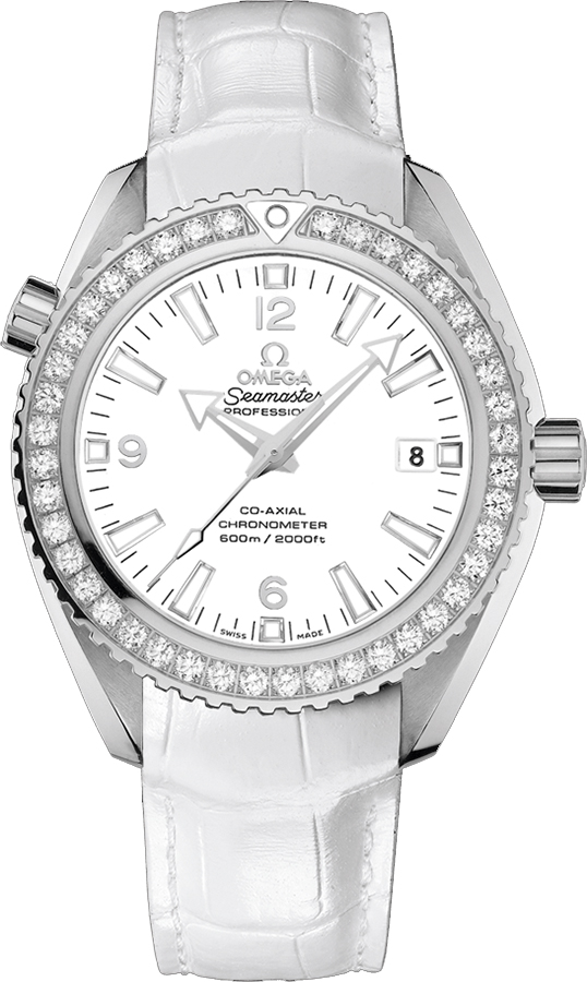 Omega Seamaster Planet Ocean 600M Self winding Automatic Chronometer White Ladies Watch 23218422104001 