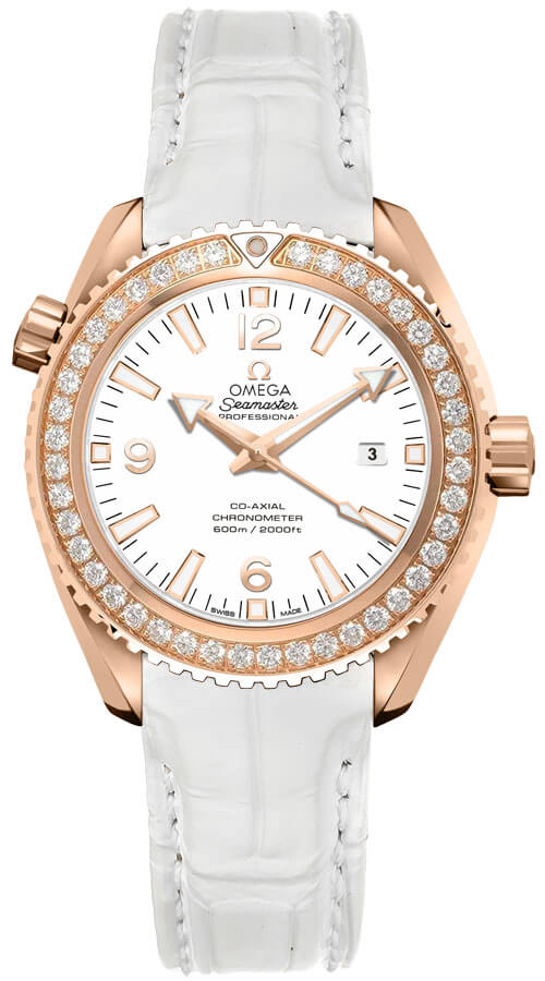Omega Seamaster Planet Ocean 600M Self winding Automatic Chronometer White Ladies Watch 23258382004001 