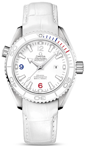 Omega Seamaster Planet Ocean 600M Self winding Automatic Chronometer White Ladies Watch 52233382004001 